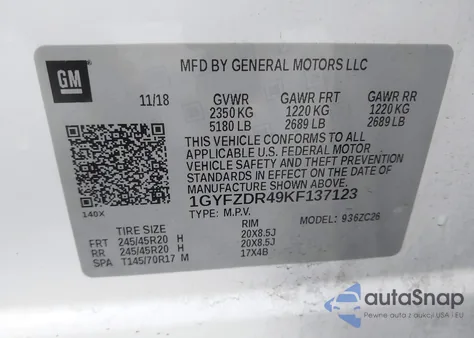 2019 Cadillac Xt4 Premium Luxury из США, поврежденный, VIN 1GYFZDR49KF137123